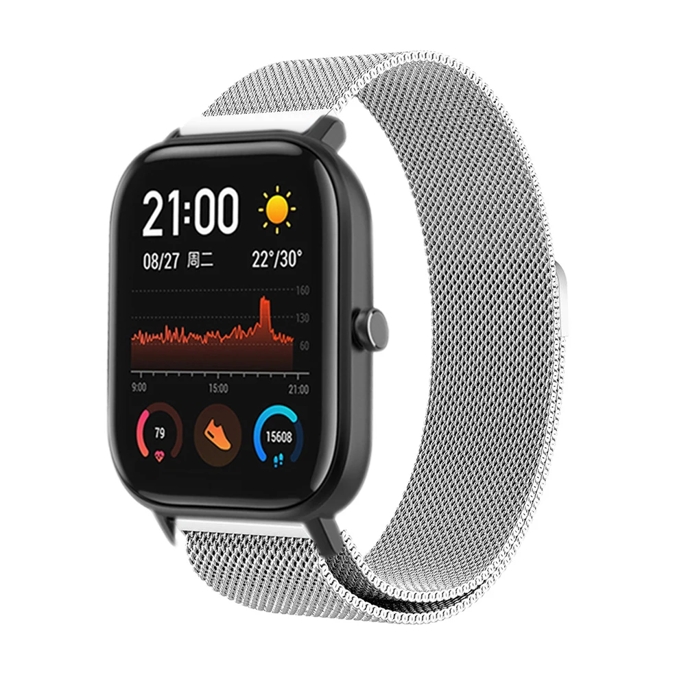 3в1 Для Amazfit GTS наручный ремешок с TPU чехол металлический Миланский Браслет для Huami Amazfit gts ремешок для экрана Защитная пленка