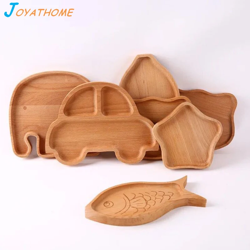 

Beech Wood Children's Tableware Food Tray Anti-Fall Bread Snack Plate Wooden Bread Snack Dish Christmas Gift Birthday Gift