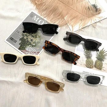 

1PCs New Women Rectangle Vintage Sunglasses Brand Designer Retro Points Sun Glasses Female Lady Eyeglass Cat Eye Driver Goggles