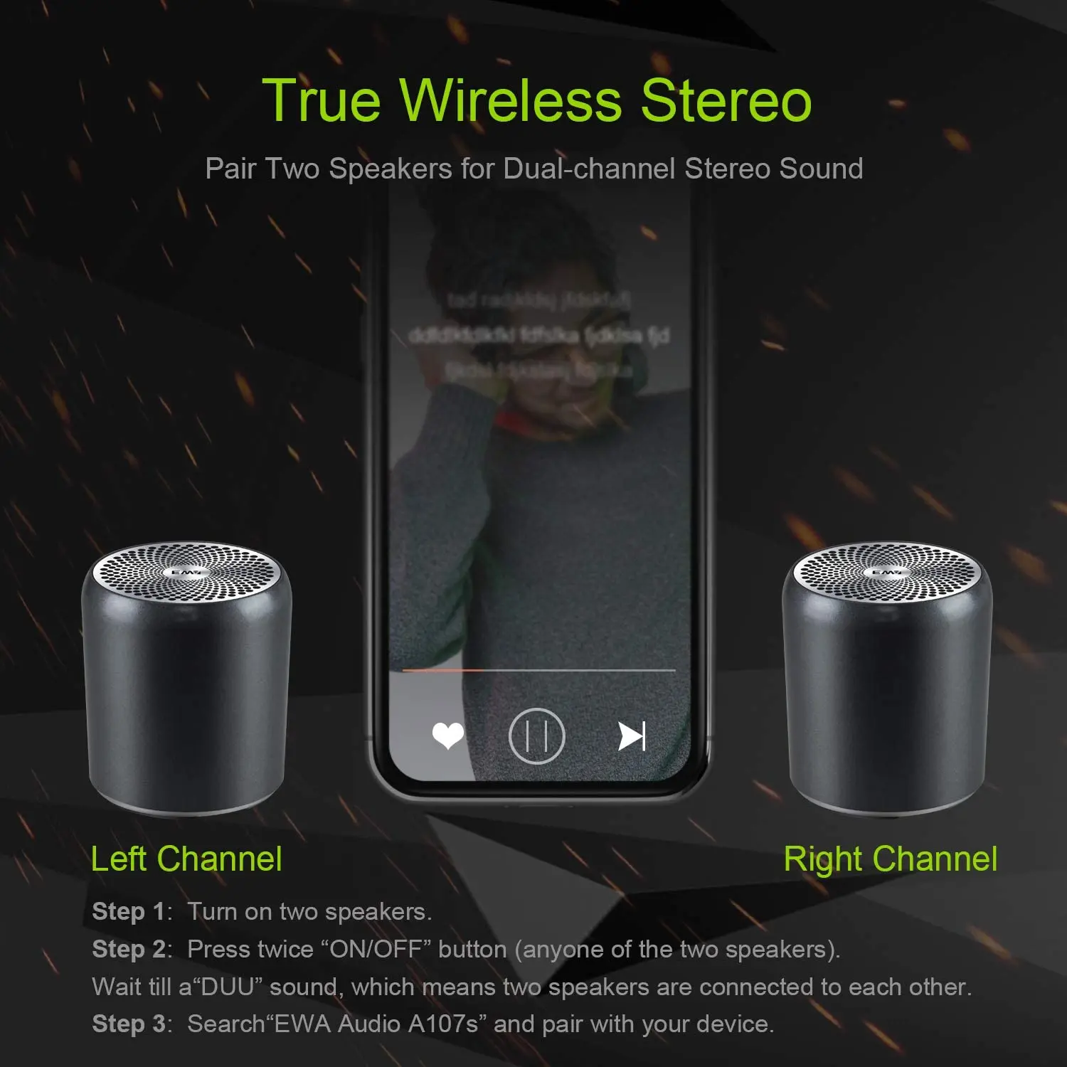 Caixas de Som Alto-falantes e Subwoofer Super-mini Portátil Bluetooth Alto-falante Tws Melhor Som Baixo Boombox Metal Corpo Carro Ewa 5.0 - Image 6