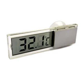 

Display Digital With Sucker Glass High Quality Car Digital Clock Osculum Type LCD Car Digital Window Thermometer On The Window