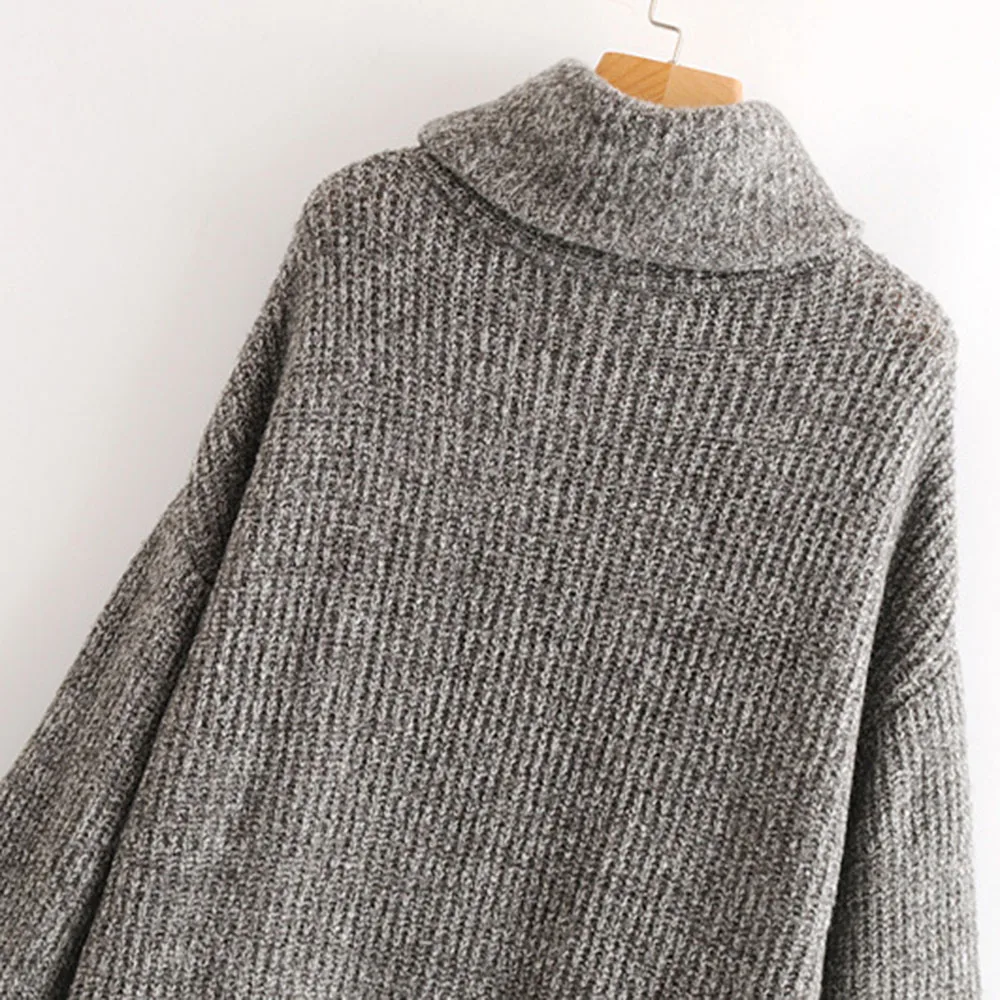 

Female Solid Turtleneck Collar Pullovers Warm Winter Clothes Oversize Basic Knitted Turtleneck Plus Size Women Sweaters