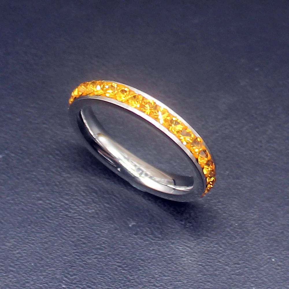 Gemstonefactory Jewelry Big Promotion Single Unique 925 Silver Charming Yellow Citrine Women Gifts Band Rings 7# 20214493