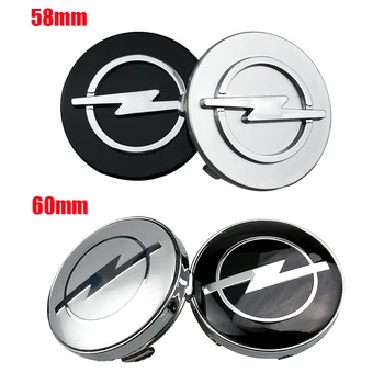

4pcs/lot black silver 58mm 60mm OPEL Electroplate ABS auto car Wheel Hub Caps cover Emblem Badge Chrome OPEL wheel Center Cap