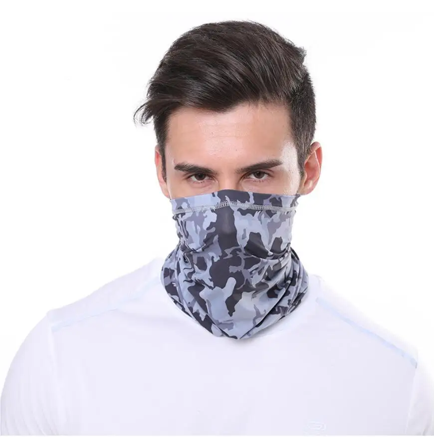 Summer Cycling Face Cover Mask Ice Silk Anti UV Scarf Headband Bandana