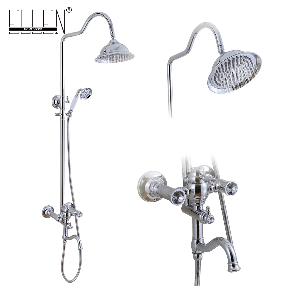 LCD surface-mounted shower mixer with a rain shower head F12C Chrome