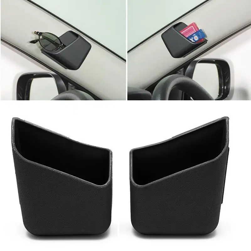 HiMISS 2 шт./компл. универсальный авто аксессуары очки, органайзер, хранилище, сумочка, коробка держатель - Название цвета: black