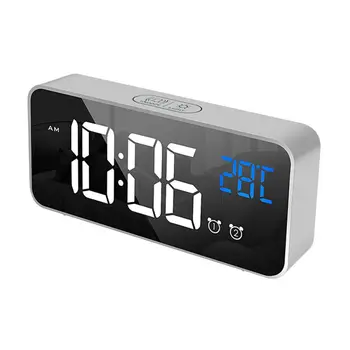 

New LED Digital Alarm Clock Intelligent Voice Control Temperature Display Electronic Clocks Home Decoration za