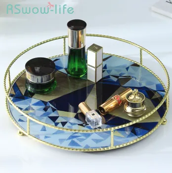 

Mirror Trays Household Tea Trays Creative Hotel Dinner Plate Serving Tray Simple Storage Tray For Kitchen Storage