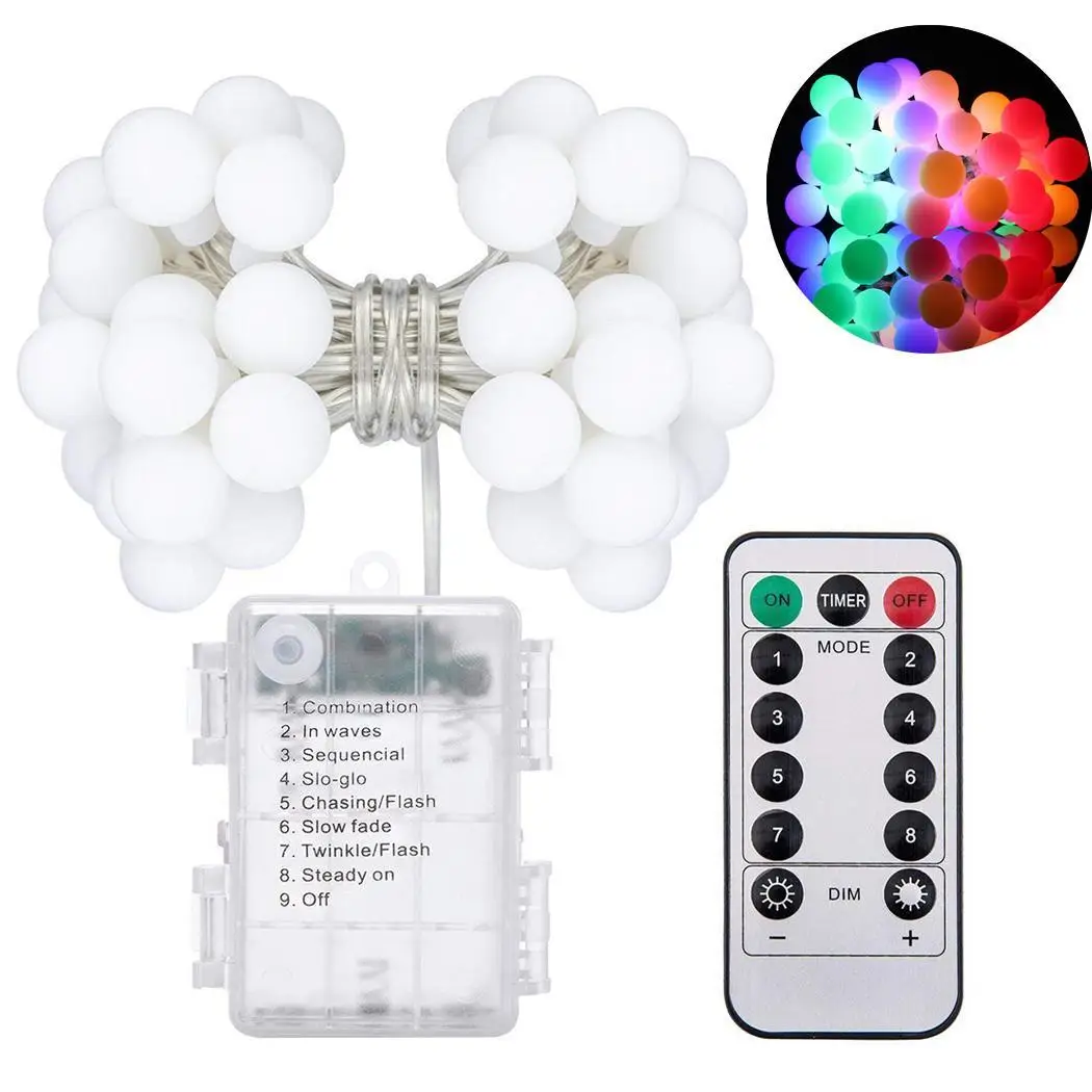 

LED Decorative Lights Small Ball Shape Christmas Lights with Remote Control 11LM 238g Total 5.1 meters approx