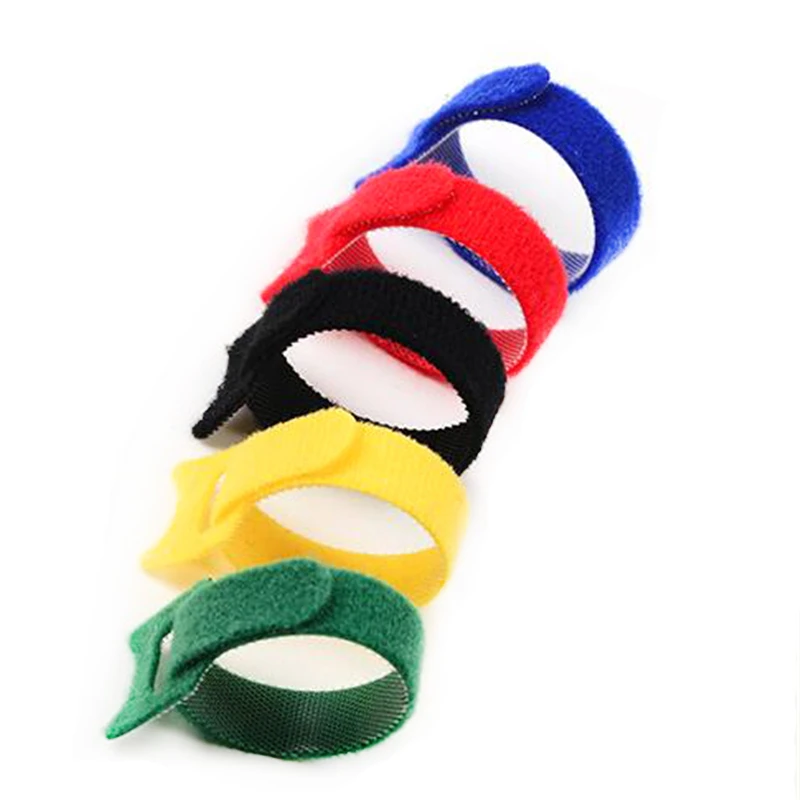 

300Pcs 20cm Reusable Adhesive hooks and loops Cable Ties wiring harness organizer cord self adhesive fastener band tape