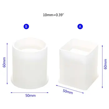 

Silicone Mold Epoxy Resin DIY Pen Container Organizer Square Round Storage Holder Silica Molds Crafts Jewelry Making Charms 1XCA