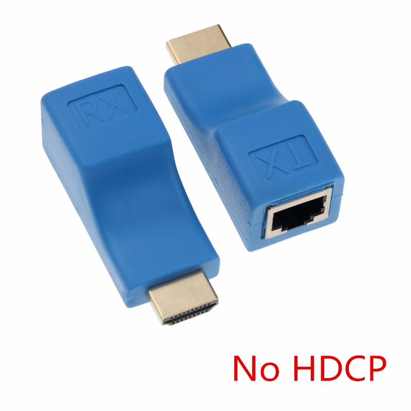 Kebidu HDMI удлинитель 4k RJ45 Порты LAN сеть HDMI Расширение до 30 м по CAT5e/6 UTP LAN Ethernet кабель для HDTV HDPC - Цвет: blue no HDCP