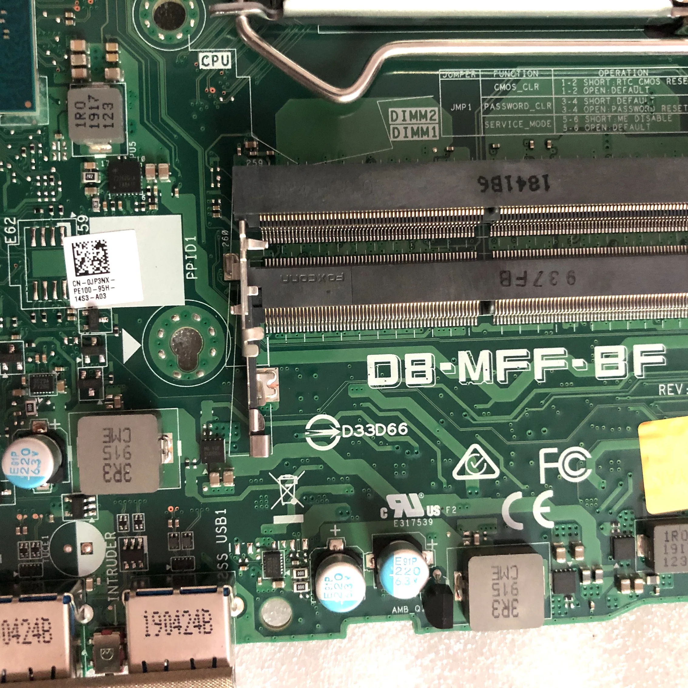 DB-MFF-BF for DELL Optiplex 3050 Motherboard CN-0JP3NX JP3NX Mainboard 100%tested fully work latest motherboard for pc