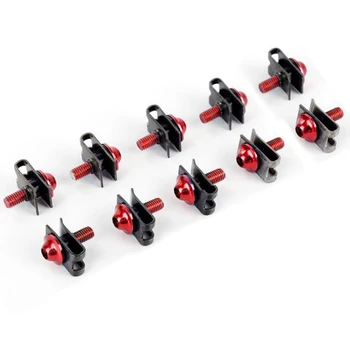

10Pcs/Set Aluminium Motorcycle M5 Fairing Bolts Fastener Clips Screw Nuts Car Motorcycle