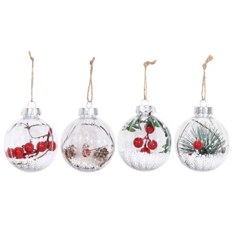 Хит, Рождественский прозрачный подвесной шар для рождественской елки, безделушка из прозрачного пластика, домашние вечерние рождественские украшения подарок, ремесло