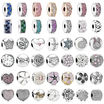 

PDB 01 100% 925 sterling silver series clip charm star night snowflake logo heart-shaped exquisite butterfly ladies jewelry gift