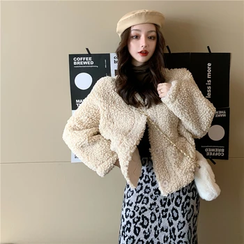

Winter Coat Women Wool Elegant Office Ladies Button blend Overcoat Plus Size Woman Coats Casual Slim Thick Female Outwear S0248