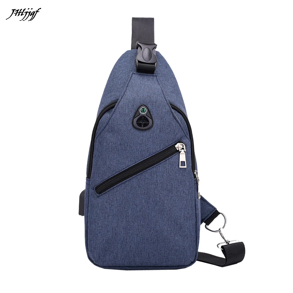 

Fashion Brand Bag Men Oxford Chest Bag Wild USB Shoulder Bag Messenger Bags Casual Pockets Waist Pack Bolsos