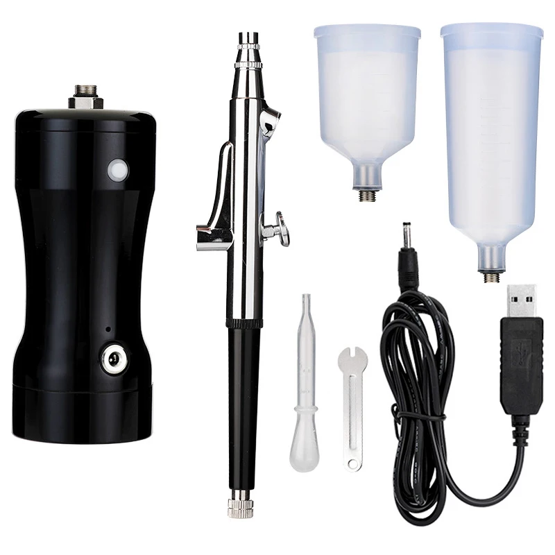 Airbrush Set Single Action Rechargeable Mini Air Compressor Suitable for Hobbies Crafts Paint Decoration |