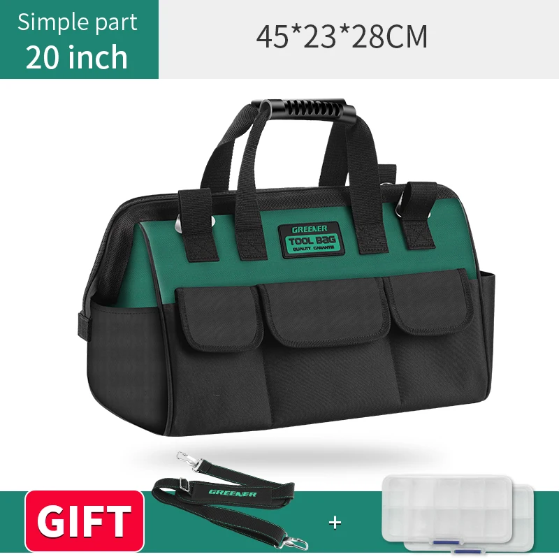 Greener Multi-Function Tool Bag 1680D Oxford Cloth Electrician Bag, Multi-Pocket Waterproof Anti-Fall Storage Bag mechanic tool bag Tool Storage Items