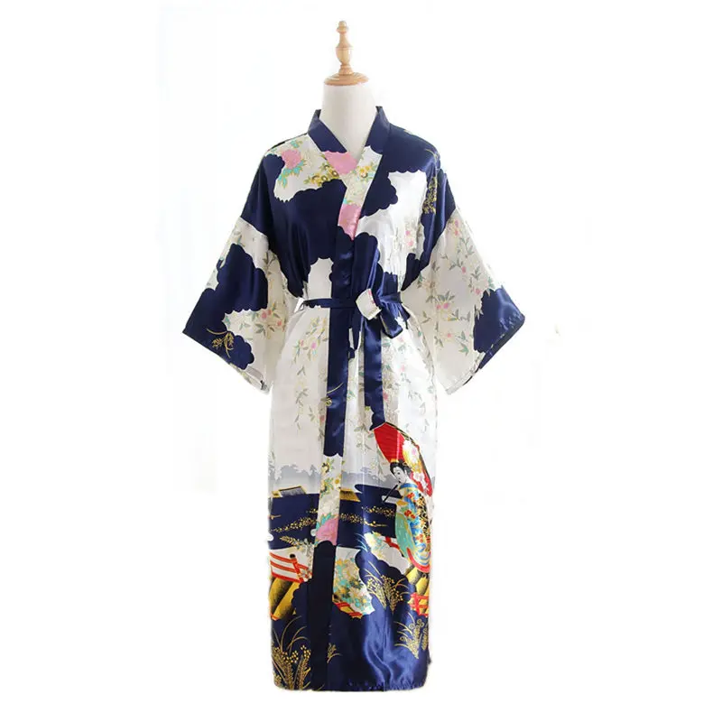 Кимоно японское традиционное платье для женщин юката ханбок Гезия пижамы в стиле ретро Япония азиатская Одежда Ночные платья халат - Цвет: Color 6