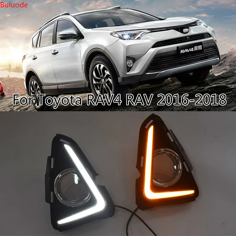

JAZZ TIGER Yellow Turn Signal Function 12V Car DRL Lamp LED Daytime Running Light Daylight For Toyota RAV4RAV 4 2016 2017 2018