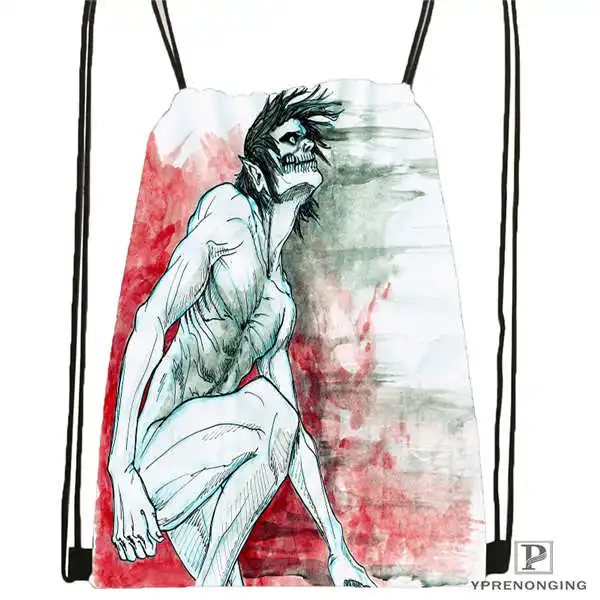 На заказ attack_on_titan_bowser_Drawstring рюкзак сумка милый рюкзак для детей(черная спинка) 31x40 см#180611-03-129
