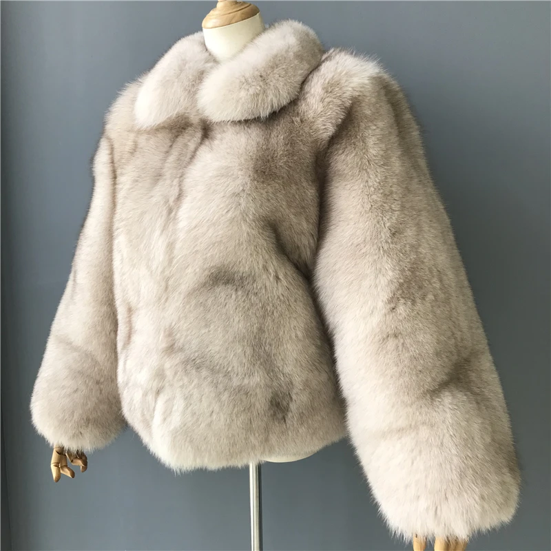 Женская шуба из натурального Лисьего меха, роскошные шубы из цельного лисьего меха, зимняя теплая верхняя одежда, модная стильная куртка из натурального меха