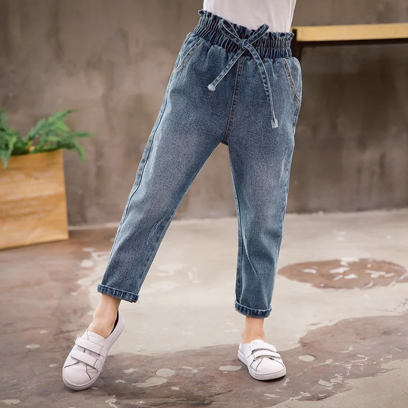 

Ripped Jeans for Kids 2019 Girls Jeans Spring Soft Denim Pants Toddler Children Casual Trousers Solid Toddler Girls Clothes