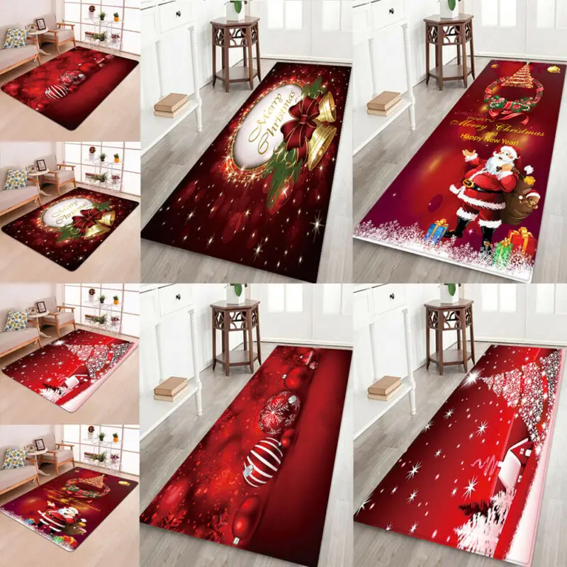 

Xmas Soft Bathroom Bedroom Christmas Bath Mat Floor Rug Carpet With Non Slip