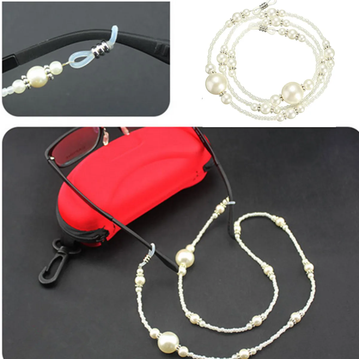 Мода, белый жемчуг бисером солнцезащитные очки для чтения цепочка для очков держатель шнура веревка для мужчин и женщин