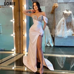 LORIE Deep V-Neck Mermaid Evening Party Gowns 2021 Vestidos De Festa Sexy Side Split Sparkly Crystals Junior Birthday Prom Dress