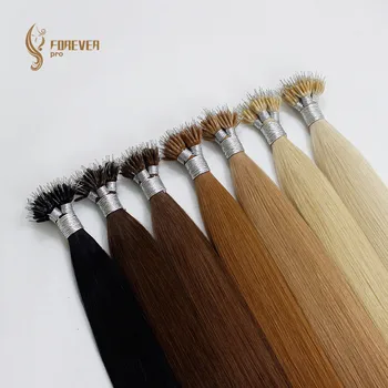

Nano Tip Rings Pre Bonded Human Hair Extensions Real Remy European Straight Micro Beads Hair Pure Color 1g/s 22 Inch 50g/pack