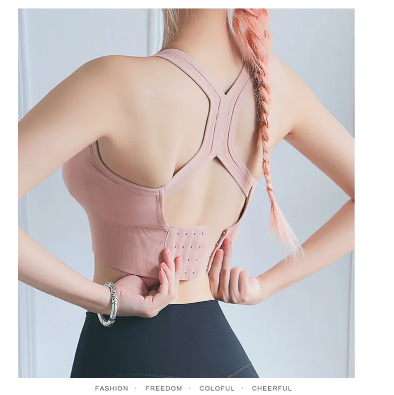 Sexy Sports Bra Solid Back Yoga Tank Top Women Fit...