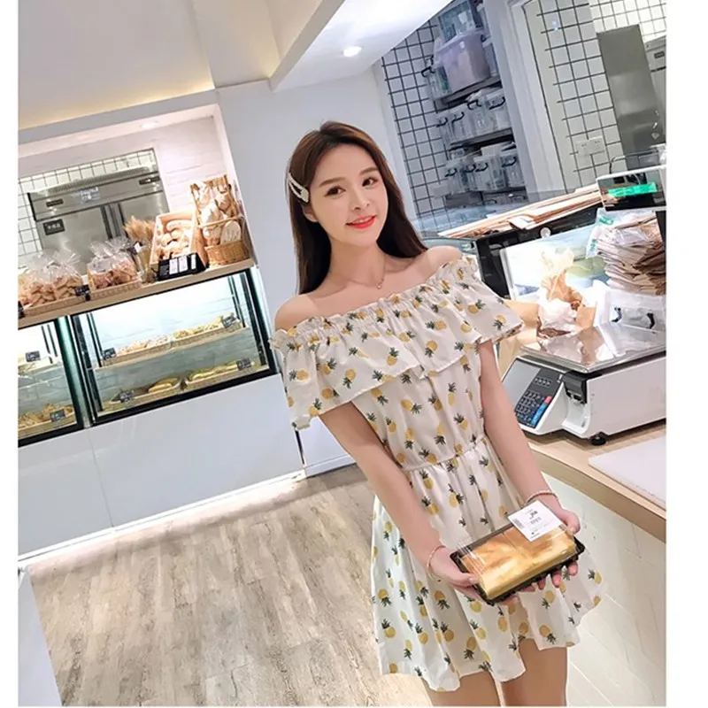 Tela de lino y algodón con estampado de piña y fresa de cereza de