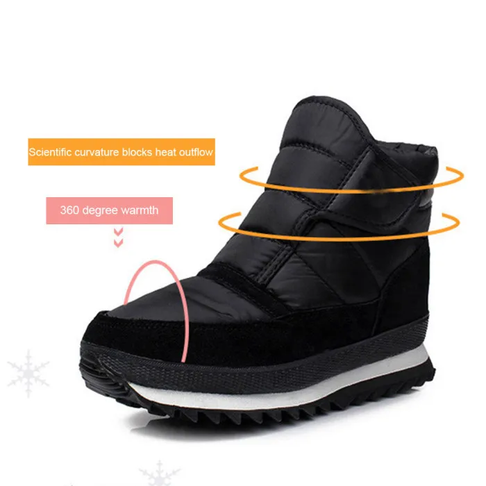 Men Snow Boots Winter Warm Waterproof Fleece Lined Ankle Boots Hiking Casual Shoes FDX99