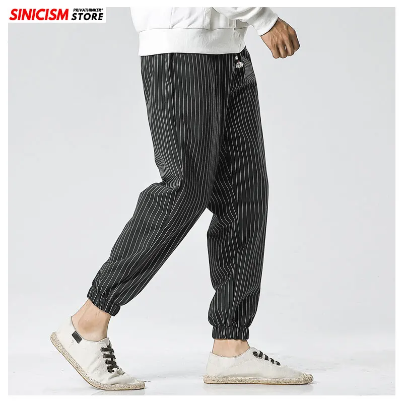 Sinicism Store осенние модные полосатые повседневные шаровары мужские 2020 большие