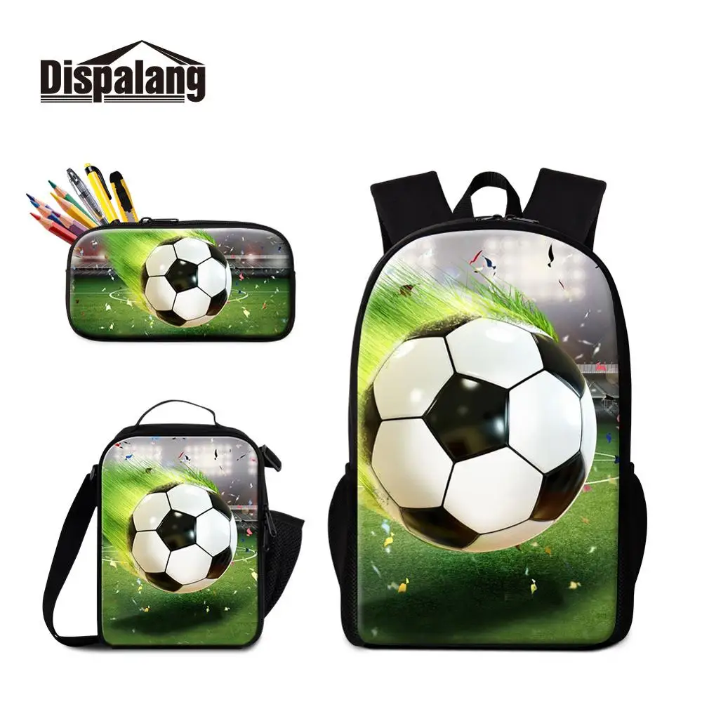 Dispalang детский модный рюкзак Ланчбокс Чехол Карандаш для школы футбольные Мячи Футбол школьные сумки мальчики баскетбольные мячи рюкзак Rugzak - Цвет: 3 PCS Set19