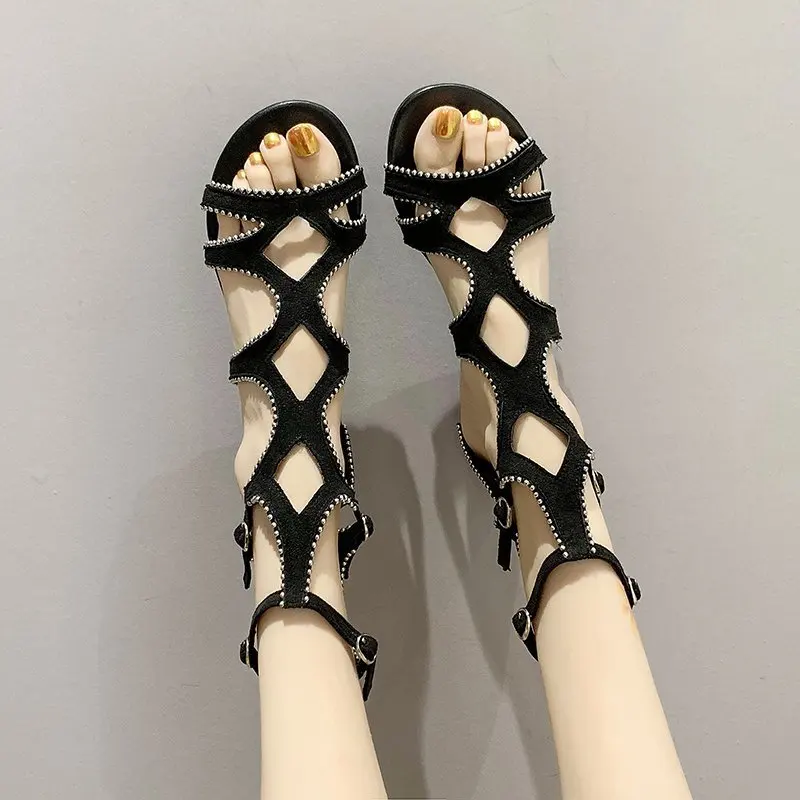 

Summer mesh Peep Toe High gang crystal sandals sexy single shoes women shoes in Europe and America 2020 spring and summer mujer