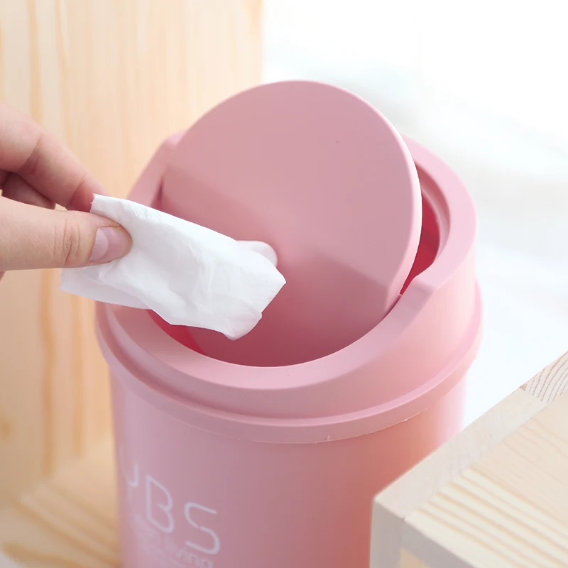 Mini Trash Can Desktop Bin Garbage Basket Desk Plastic Office Supplies Dustbin Sundries Barrel Box