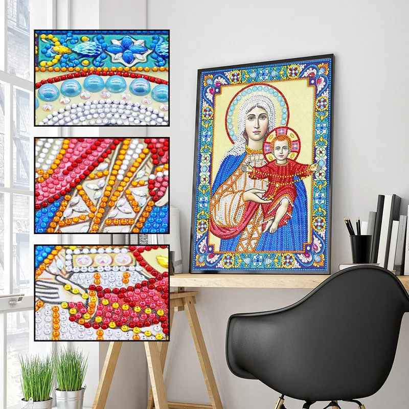 5D DIY Diamond Painting Icon Diamond Embroidery Mosaic Big Bead Pearl Glass Stone Drill Sale New Decor (8)