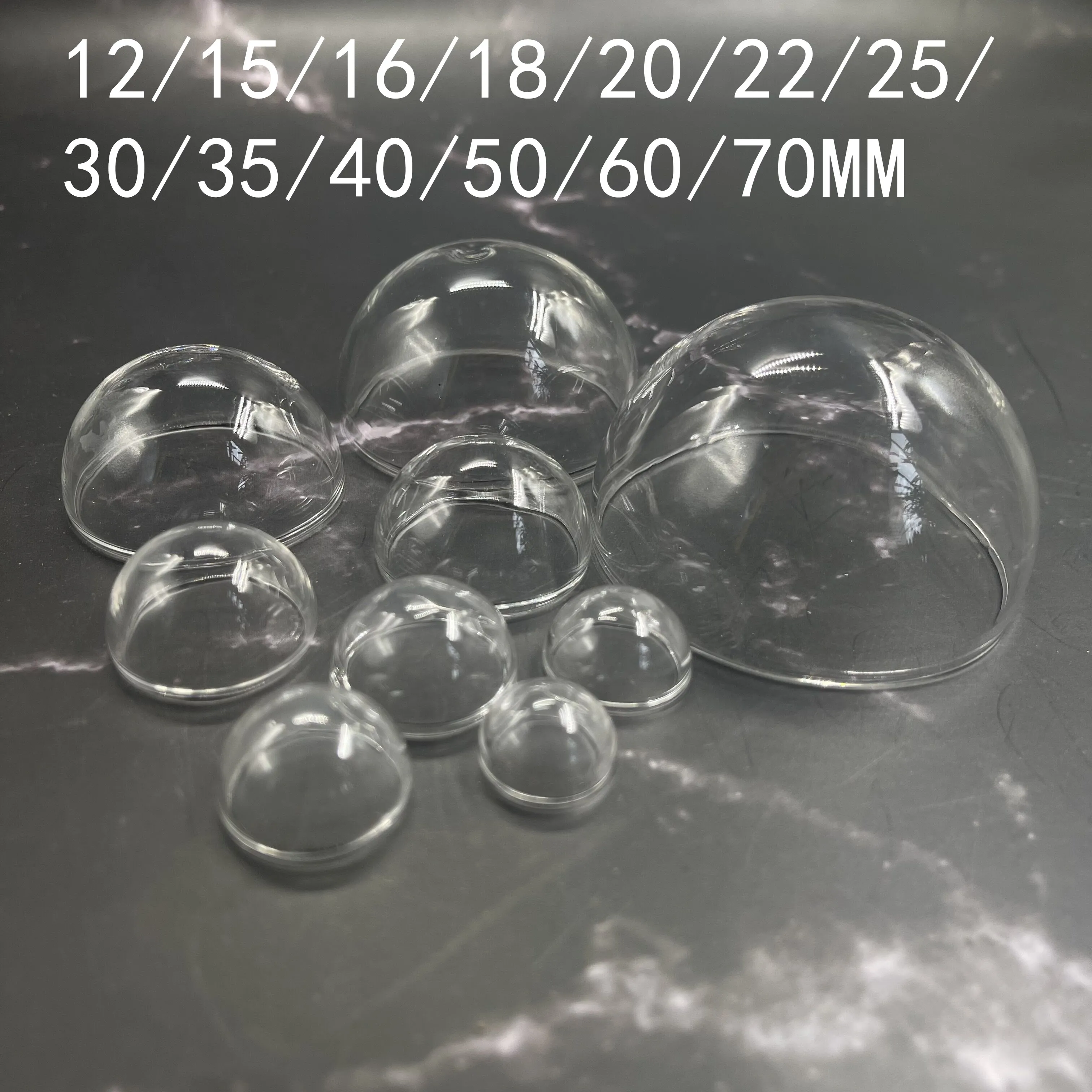 100X 8/12/15/16/18/20/22/25/30/35/40/50/60/70mm Hemisphere glass dome diy clear half round glass globe bubble glass vial pendant 2