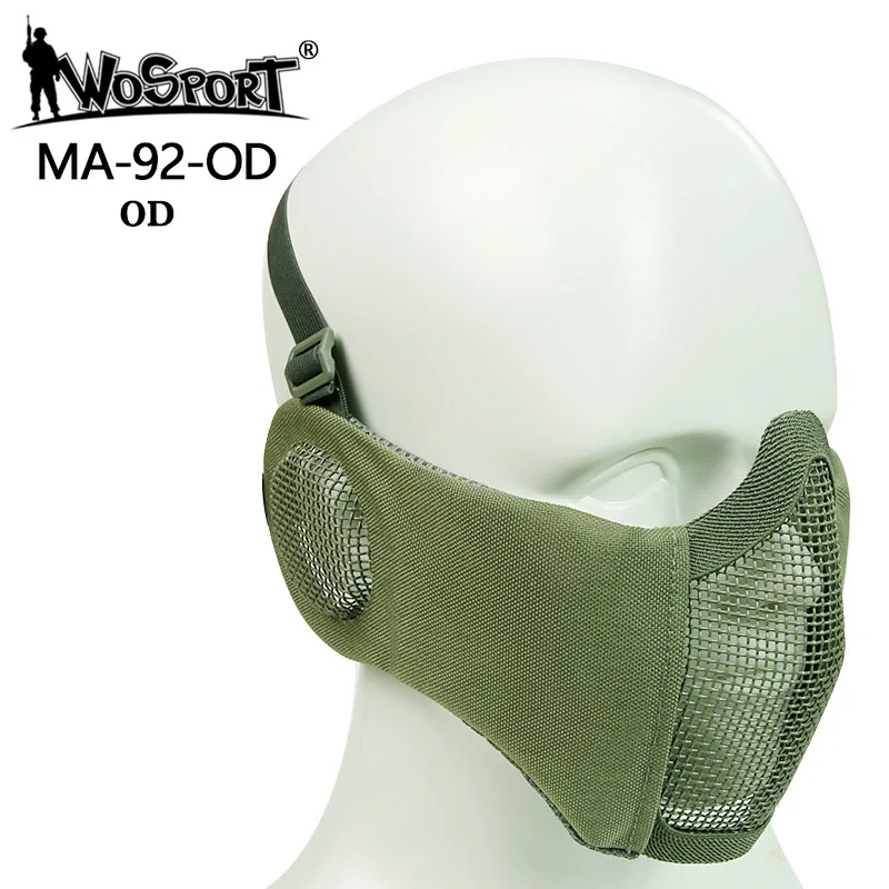 green Спорт на открытом воздухе Военная Тактическая Маска защитный ударная Металлическая Сетка Airsoft Пейнтбол металлическая маска тактические; на пол-лица Военная маска - Цвет: green
