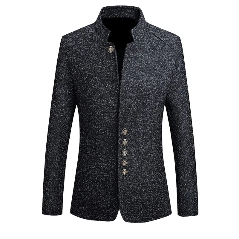 2019 Brand Mens Vintage Blazer Coats Chinese Style Business Dress Blazers Casual Stand Collar Jackets Male Slim Fit Suit Jacket Jackets Men S Clothing Aliexpress