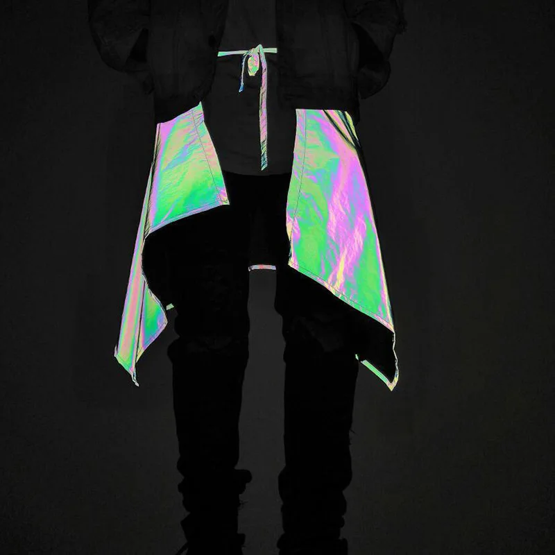 MenWomen Hip Hop Reflective Waist Pants Skirt Punk Style Fashion Dancer Jogger Streetwear Pants Skirts (2)