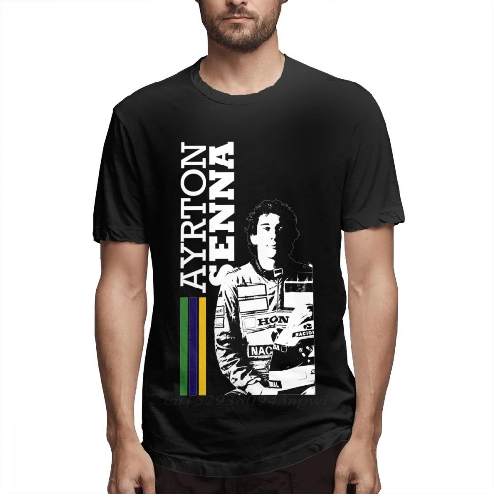 Camiseta Ayrton Senna para Fans del coche para hombre, camisa de XS de algodón de manga corta, ropa de calle con ajuste, 2020|Camisetas| - AliExpress