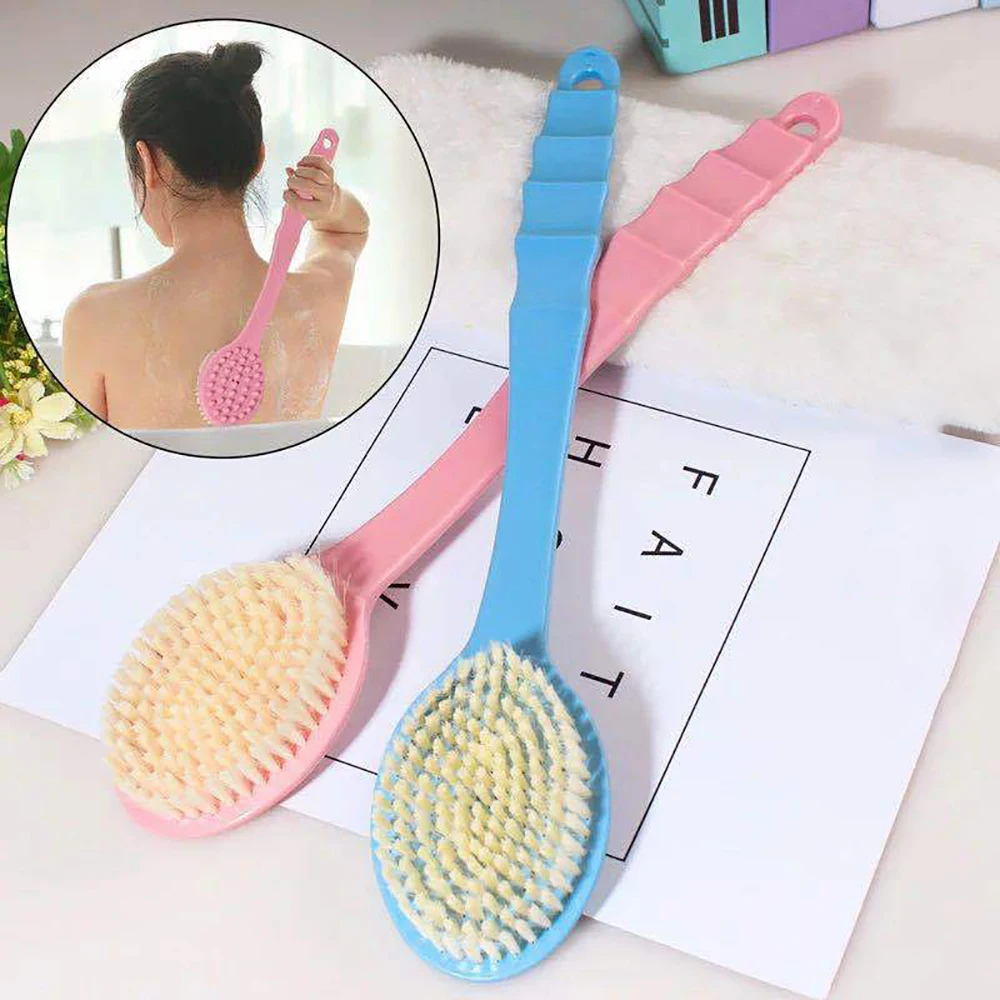 

3 Colors Long Handle Ultra Soft Bath Shower Brush Skin Massage Back Rubbing Brush Health Care Body Accessories Rubbing Tool