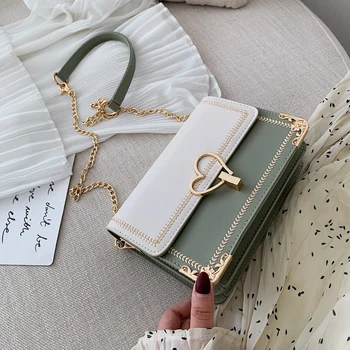 

Heart-shaped Lock Pu Leather Crossbody Bag For Women 2019 Chain Small Messenger Shoulder Bags Lady Travel Purses and Handbags
