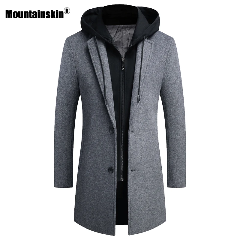 Mountainskin 2020 Men's Hooded Wool Jacket Winter Autumn Mens Long Windproof Wool Coat Casual Thick Slim Fit Jacket Male SA951 Mountainskin 2020 Men's Hooded Wool Jacket Winter Autumn Mens Long Windproof Wool Coat Casual Thick Slim Fit Jacket Male SA951